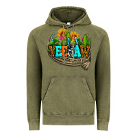 Vintage Olive yeehaw and cactus with horseshoe Vintage Hoodie - AdoDesignShop