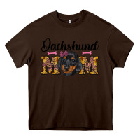 Chocolate Brown western dachshund mom Heavy Core Tee - RanaPortraitStore