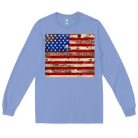 Colony Blue American flag leopard cowhide Long Sleeve Tee - JahusDesignShop