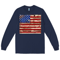 Navy American flag leopard cowhide Long Sleeve Tee - JahusDesignShop