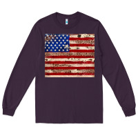 Plum American flag leopard cowhide Long Sleeve Tee - JahusDesignShop