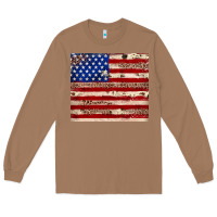 Toasted Coconut American flag leopard cowhide Long Sleeve Tee - JahusDesignShop