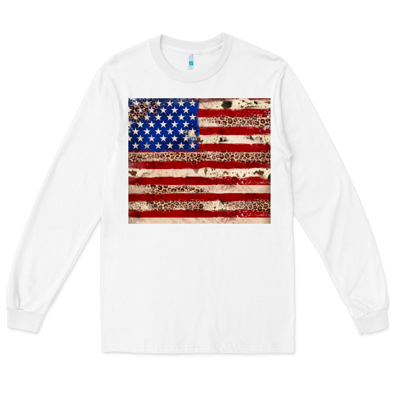 American Flag Leopard Cowhide Long Sleeve Tee by JahusDesignShop | Teevron