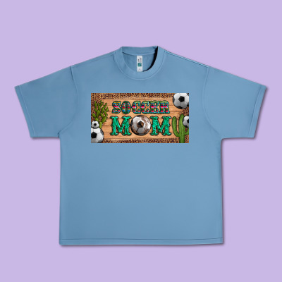 Soccer Mom With Ball And Cactus And Serape Licanse Plate Urban Heavy Tee Designed By Artiststas