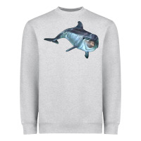 Heather Grey bottlenose dolphin Heavyweight Sweatshirt - LillyAllenDesigns