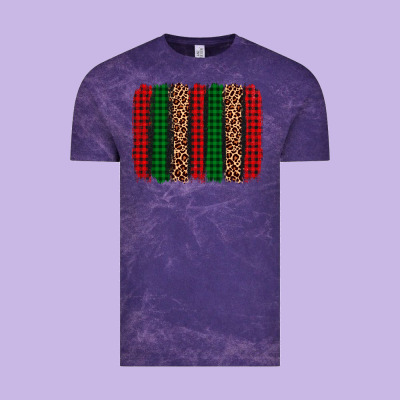 Christmas Glitter Leopard Brushstroke Vintage Tee Designed By Adodesignshop
