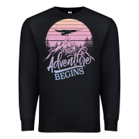 Black The Adventure Begins Premium Sweatshirt - Bettercallsaul