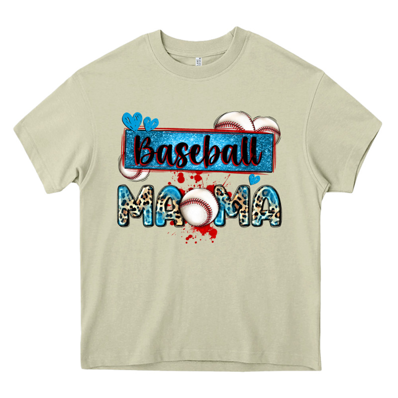 Baseball Mama With Leopard Heavy Core Tee by Zillion Design Studio | Teevron
