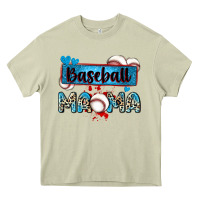 Mossy baseball mama with leopard Heavy Core Tee - Zillion Design Studio