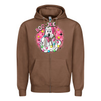 Chestnut boo jee pink christmas ghost Zipper Hoodie - MaliasSmallBusiness