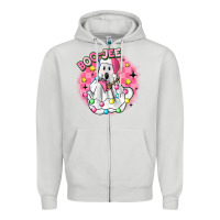Dove Grey boo jee pink christmas ghost Zipper Hoodie - MaliasSmallBusiness