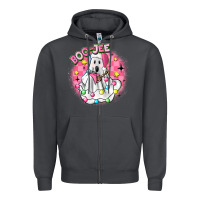 Smoke boo jee pink christmas ghost Zipper Hoodie - MaliasSmallBusiness