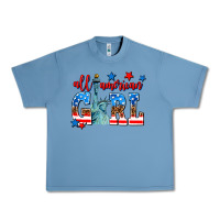 Pebble Blue all american girl Urban Heavy Tee - AdoDesignShop