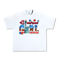 White all american girl Urban Heavy Tee - AdoDesignShop