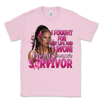 Bubblegum Pink I fought for my life and i won afro woman Classic Tee - NancyCooperArtShop