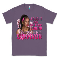 Lavender I fought for my life and i won afro woman Classic Tee - NancyCooperArtShop