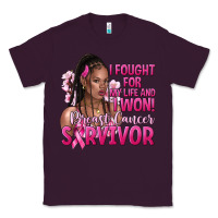 Plum I fought for my life and i won afro woman Classic Tee - NancyCooperArtShop