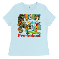 Baby Blue ready to crush pre school Ladies Tee - texasbilliewilder