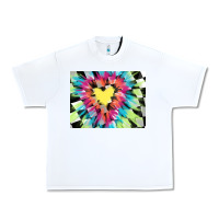 White tie dye hearth shaped race flag background 3200x2400 Urban Heavy Tee - AdoDesignShop