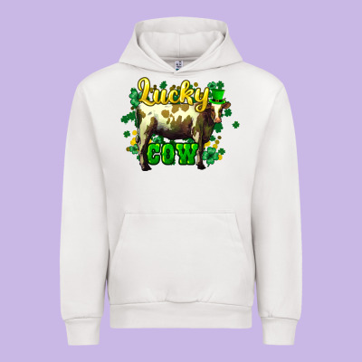St. Patrick's Day Cow Urban Hoodie Designed By Howdyjamesfarm