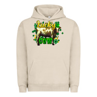 Pigment French Oak St. Patrick's Day Cow Urban Hoodie - HowdyJamesFarm