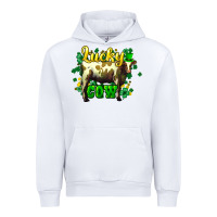 White St. Patrick's Day Cow Urban Hoodie - HowdyJamesFarm