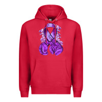 Cardinal purple ribbon with boxing gloves Premium Hoodie - NancyCooperArtShop