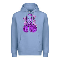 Colony Blue purple ribbon with boxing gloves Premium Hoodie - NancyCooperArtShop