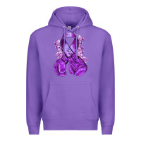 Purple purple ribbon with boxing gloves Premium Hoodie - NancyCooperArtShop