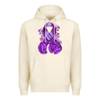 Tofu purple ribbon with boxing gloves Premium Hoodie - NancyCooperArtShop