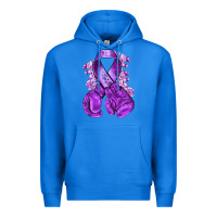 True Royal purple ribbon with boxing gloves Premium Hoodie - NancyCooperArtShop