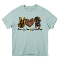Arona peace love dachshund Heavy Core Tee - RanaPortraitStore