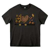 Asphalt peace love dachshund Heavy Core Tee - RanaPortraitStore