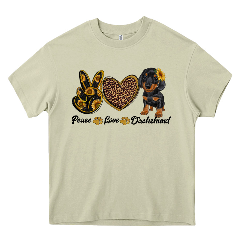 Peace Love Dachshund Heavy Core Tee by RanaPortraitStore | Teevron