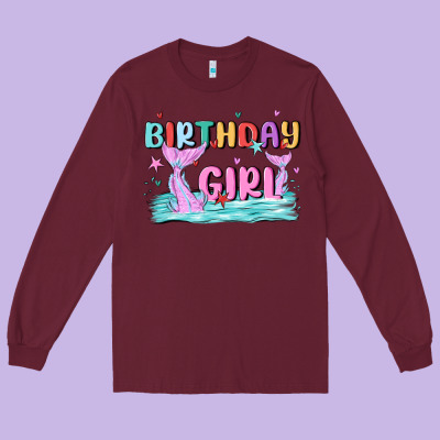 Birthday Girl Long Sleeve Tee Designed By Maliassmallbusiness