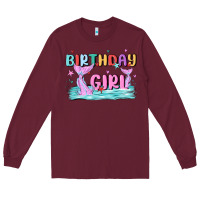 Burgundy birthday girl Long Sleeve Tee - MaliasSmallBusiness
