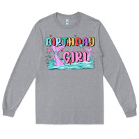 Heather Grey birthday girl Long Sleeve Tee - MaliasSmallBusiness