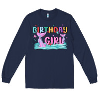 Navy birthday girl Long Sleeve Tee - MaliasSmallBusiness