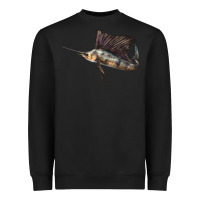 Black Atlantic Sailfish Illustrations Heavyweight Sweatshirt - LillyAllenDesigns