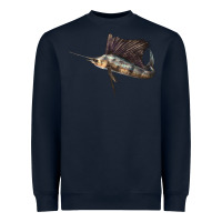 Navy Atlantic Sailfish Illustrations Heavyweight Sweatshirt - LillyAllenDesigns