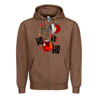Chestnut Ho ho ho skeleton Zipper Hoodie - NancyCooperArtShop