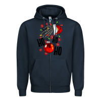 Navy Ho ho ho skeleton Zipper Hoodie - NancyCooperArtShop