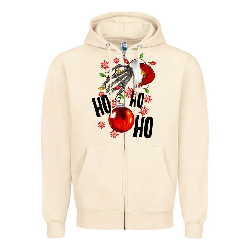 Ho Ho Ho Skeleton Zipper Hoodie by NancyCooperArtShop | Teevron