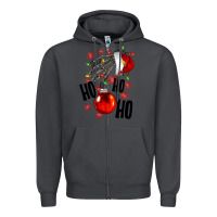 Smoke Ho ho ho skeleton Zipper Hoodie - NancyCooperArtShop
