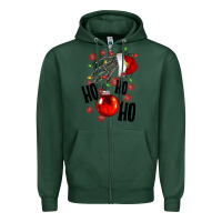 Sports Green Ho ho ho skeleton Zipper Hoodie - NancyCooperArtShop