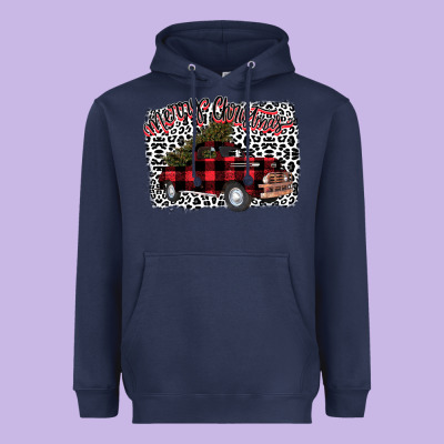 Merry Christmas Truck Heavyweight Hoodie Designed By Bettercallsaul
