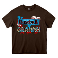 Chocolate Brown baseball granny with leopard Heavy Core Tee - Zillion Design Studio
