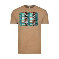 Vintage Coffee serape leopard cowhide  brushstroke Vintage Tee - AdoDesignShop