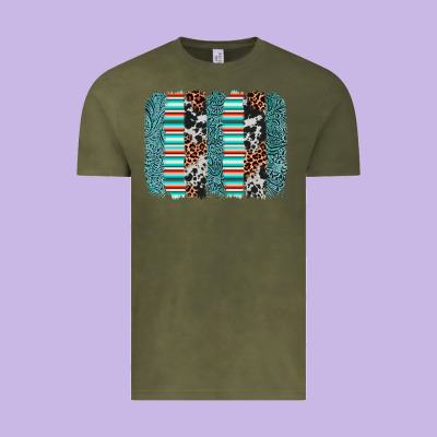 Serape Leopard Cowhide  Brushstroke Vintage Tee Designed By Adodesignshop