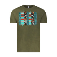 Vintage Olive serape leopard cowhide  brushstroke Vintage Tee - AdoDesignShop